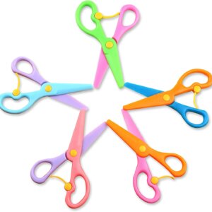 5 Pairs of Colorful Toddler Scissors